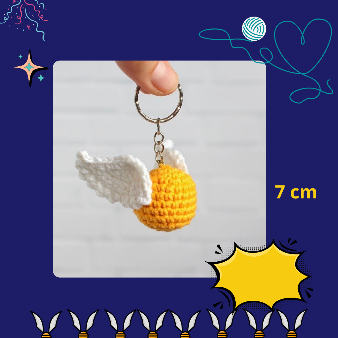 Amigurumi llavero Snitch Dorada